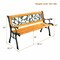 Costway Patio Park Garden Bench Porch Chair Outdoor Deck Cast Iron Hardwood Rose